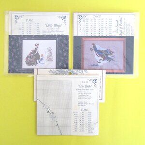 Vintage Lavender & Lace Lot of 3 cross stitch charts